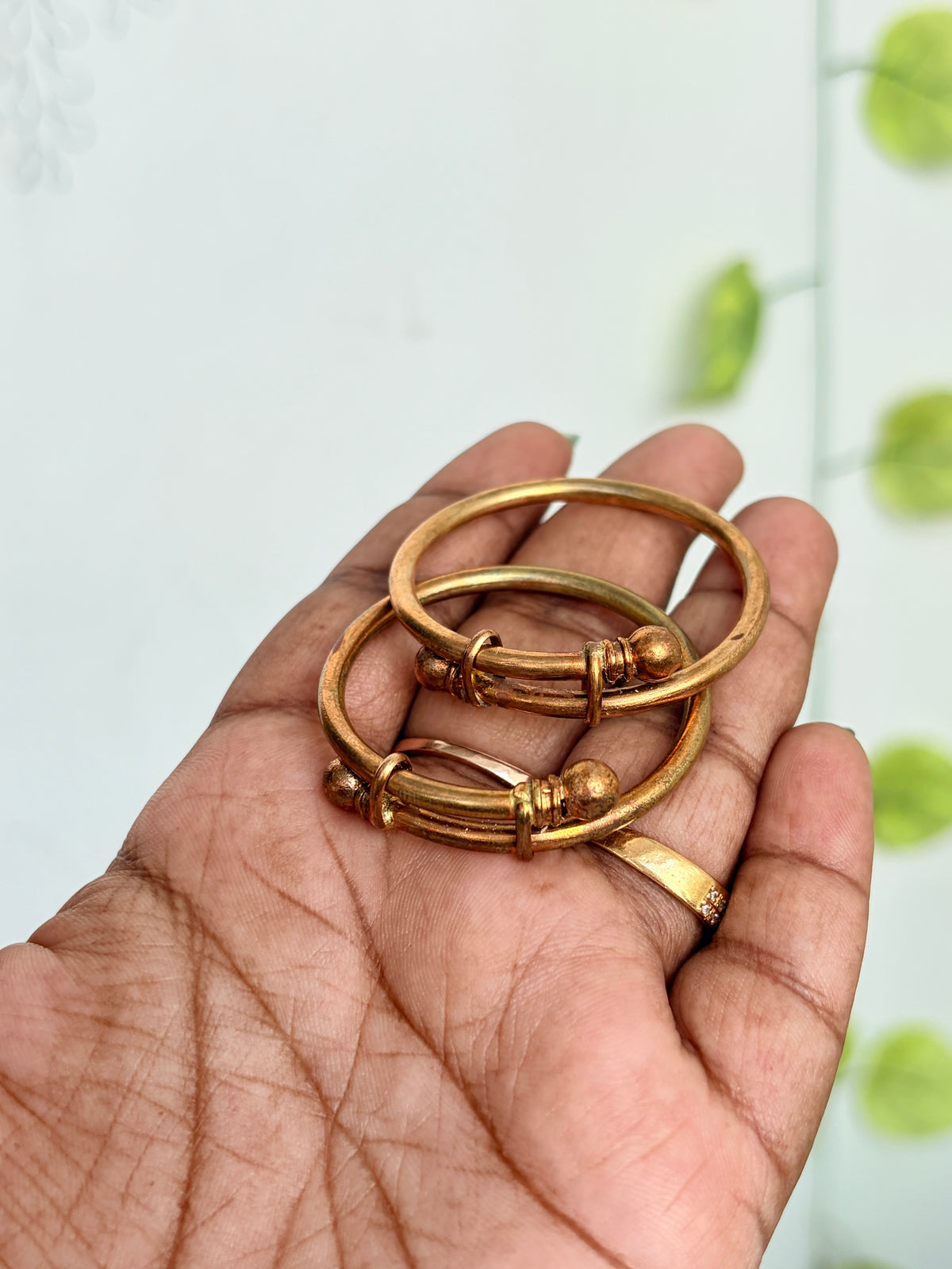 Kd065 unpolished panchaloham Kids adjustable kids bangles