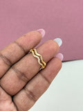 Two lines Anti-Tarnish Adjustable finger Ring RG037