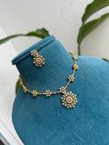 Ns464 simple white stones neckset with earrings
