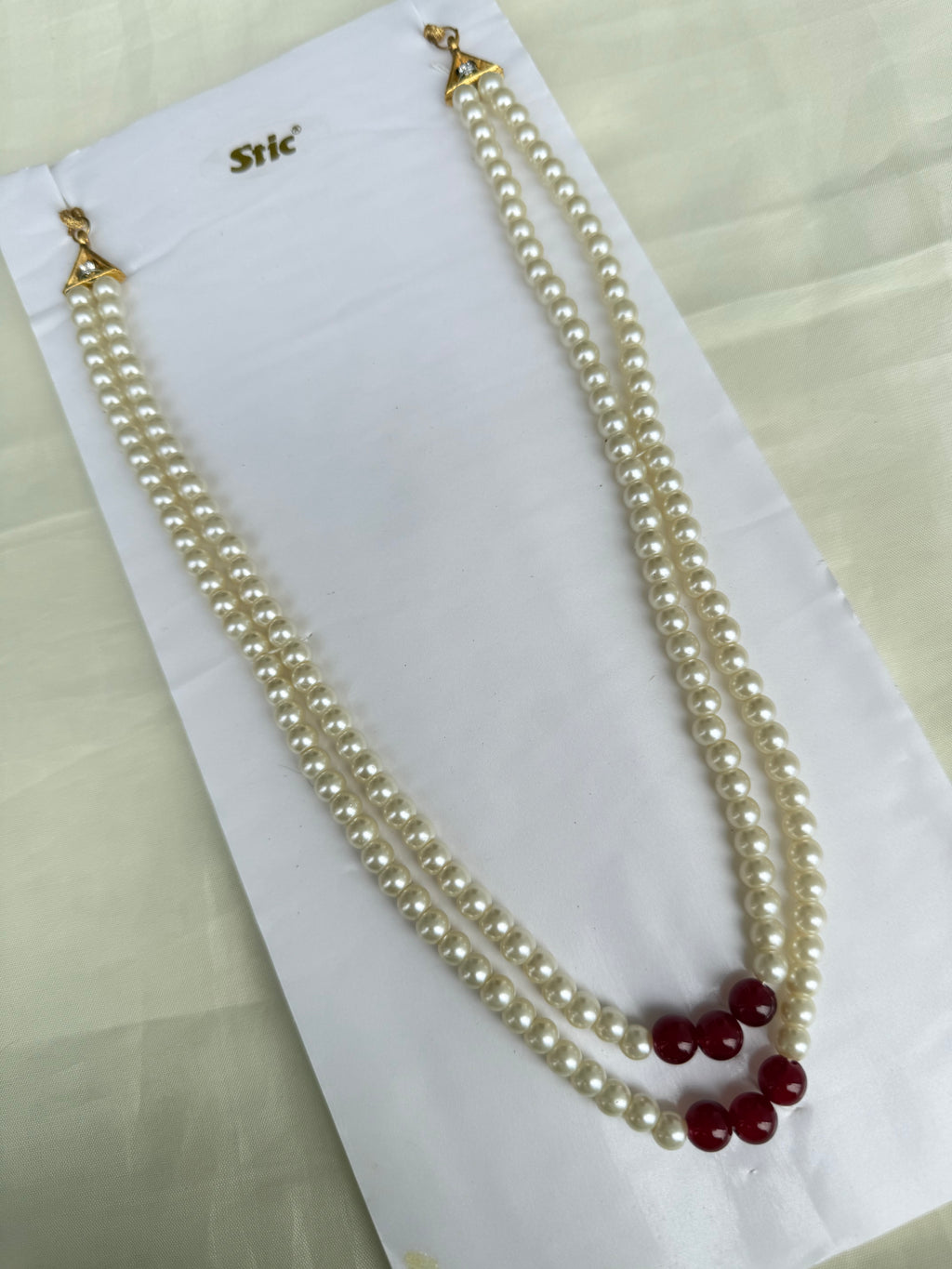 Bb234 2 layers long pearl chain