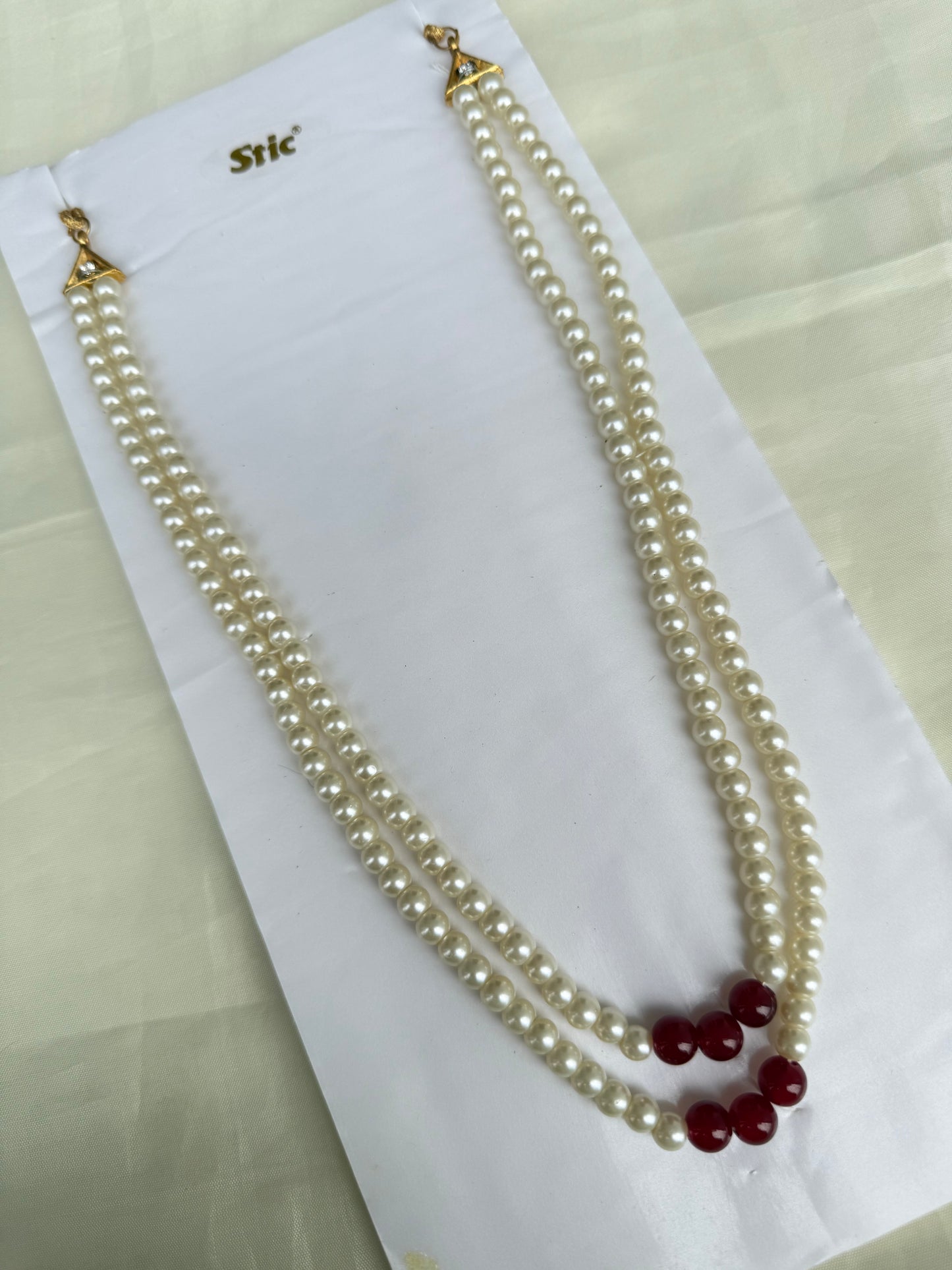 Bb234 2 layers long pearl chain