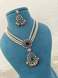 NS545 pearl chain with Victorian moissanite pendant