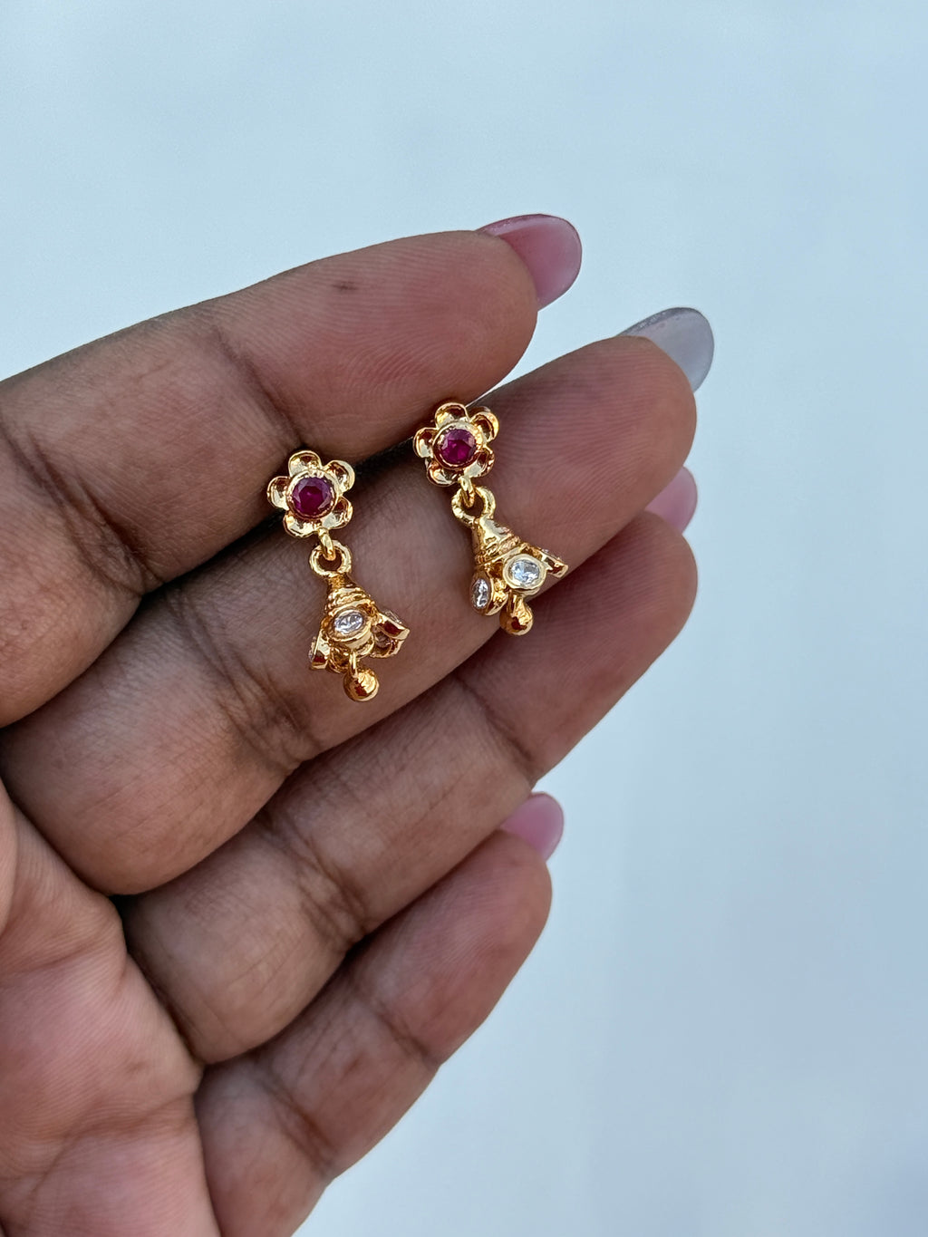 Ph183 panchaloham small butta  back screw earrings