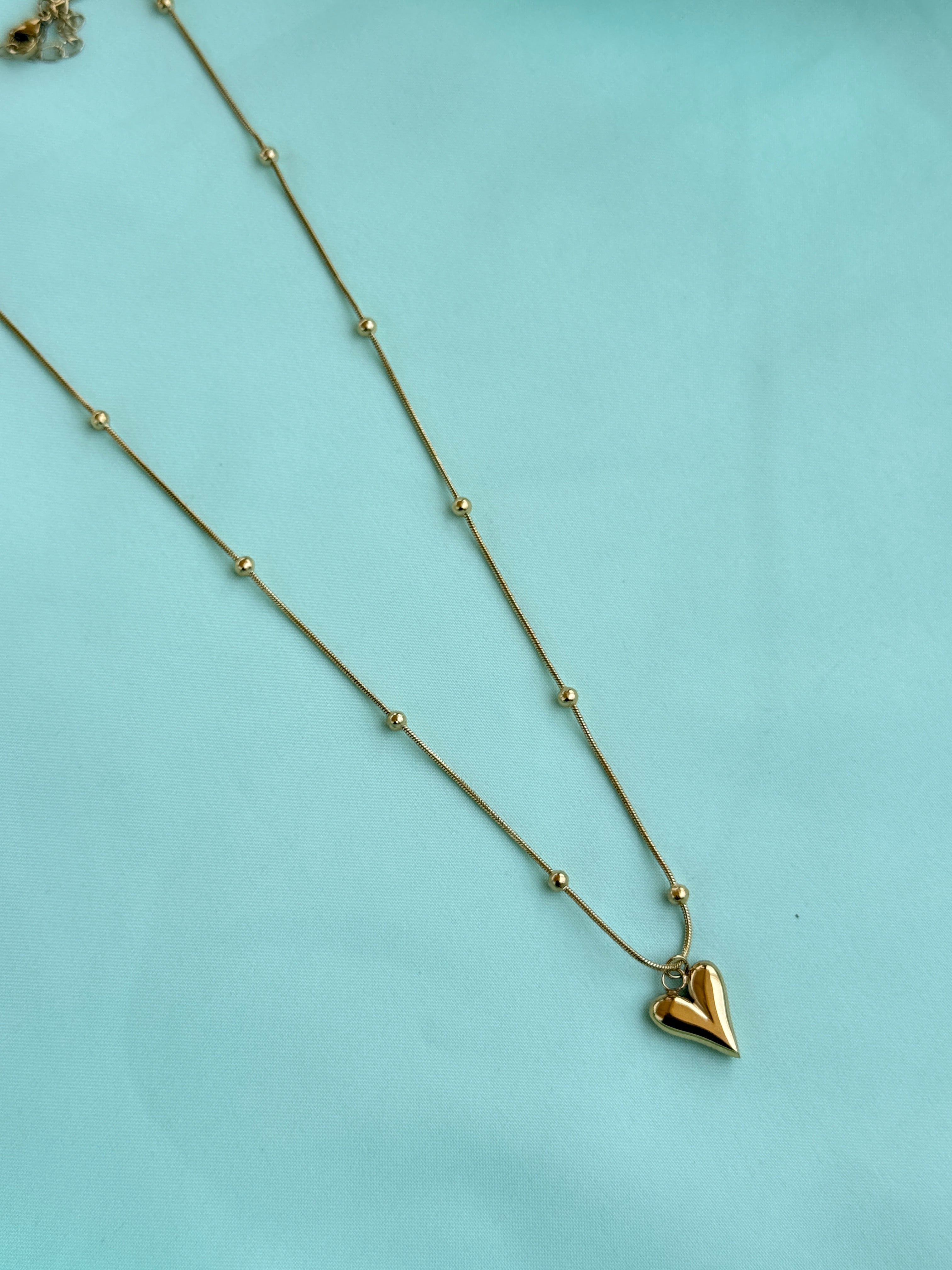 Dc071 anti tarnish gold bolls heart 18inches adjustable daliy wear chains
