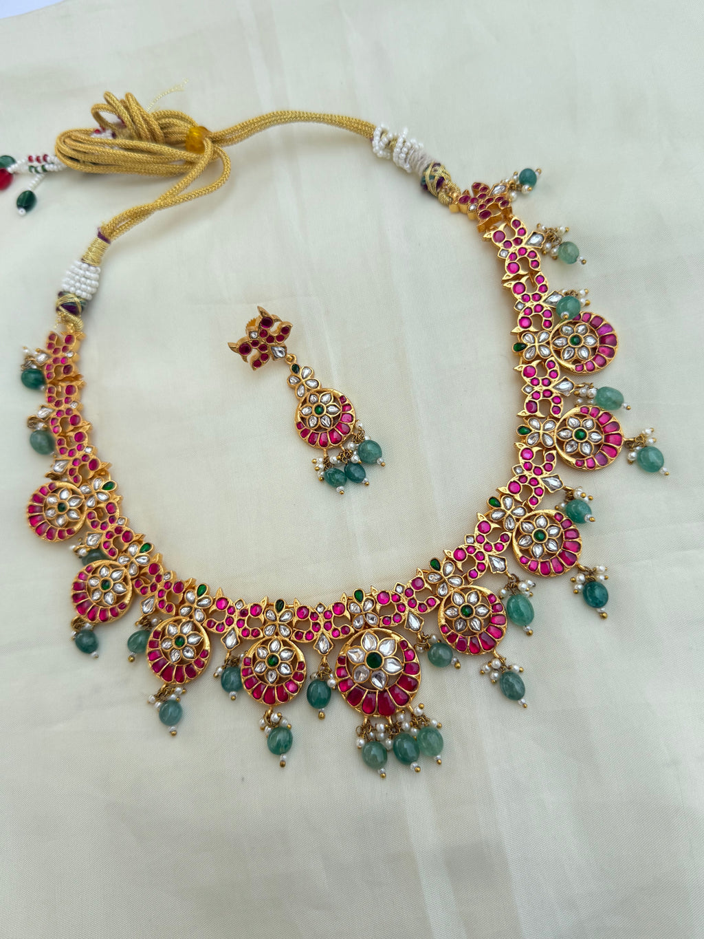 Jk003 jadau kundan Neckset with Earrings