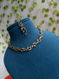 Ns853 peacock stones short neckset with studs