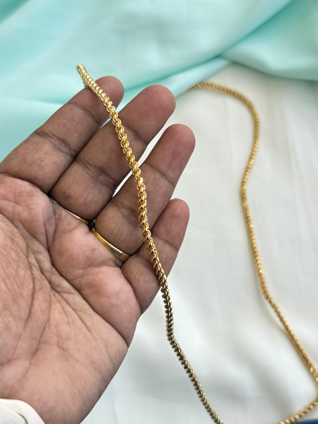 Ph539 panchaloham polished plain 25 inches thali chains