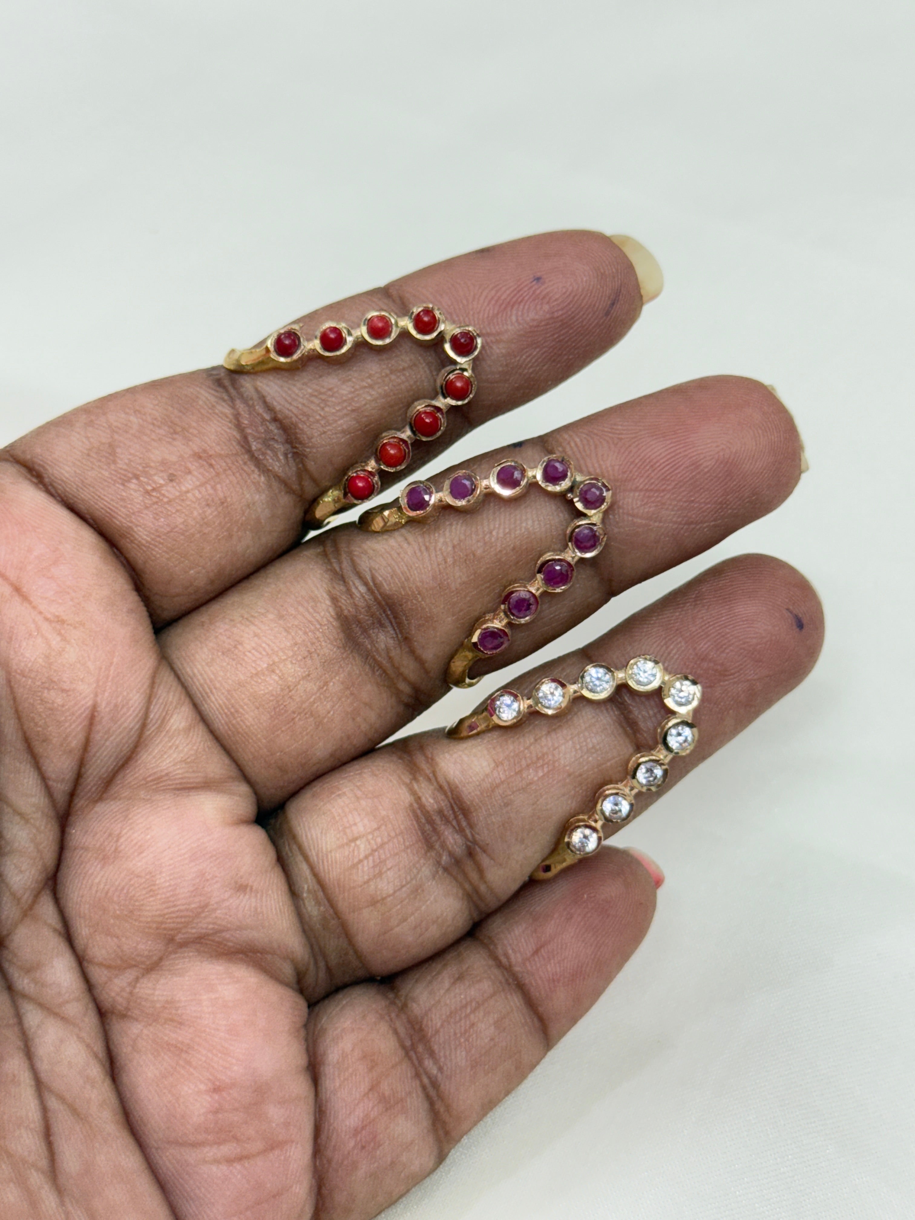 Rg015 panchaloham v shape adjustable finger ring