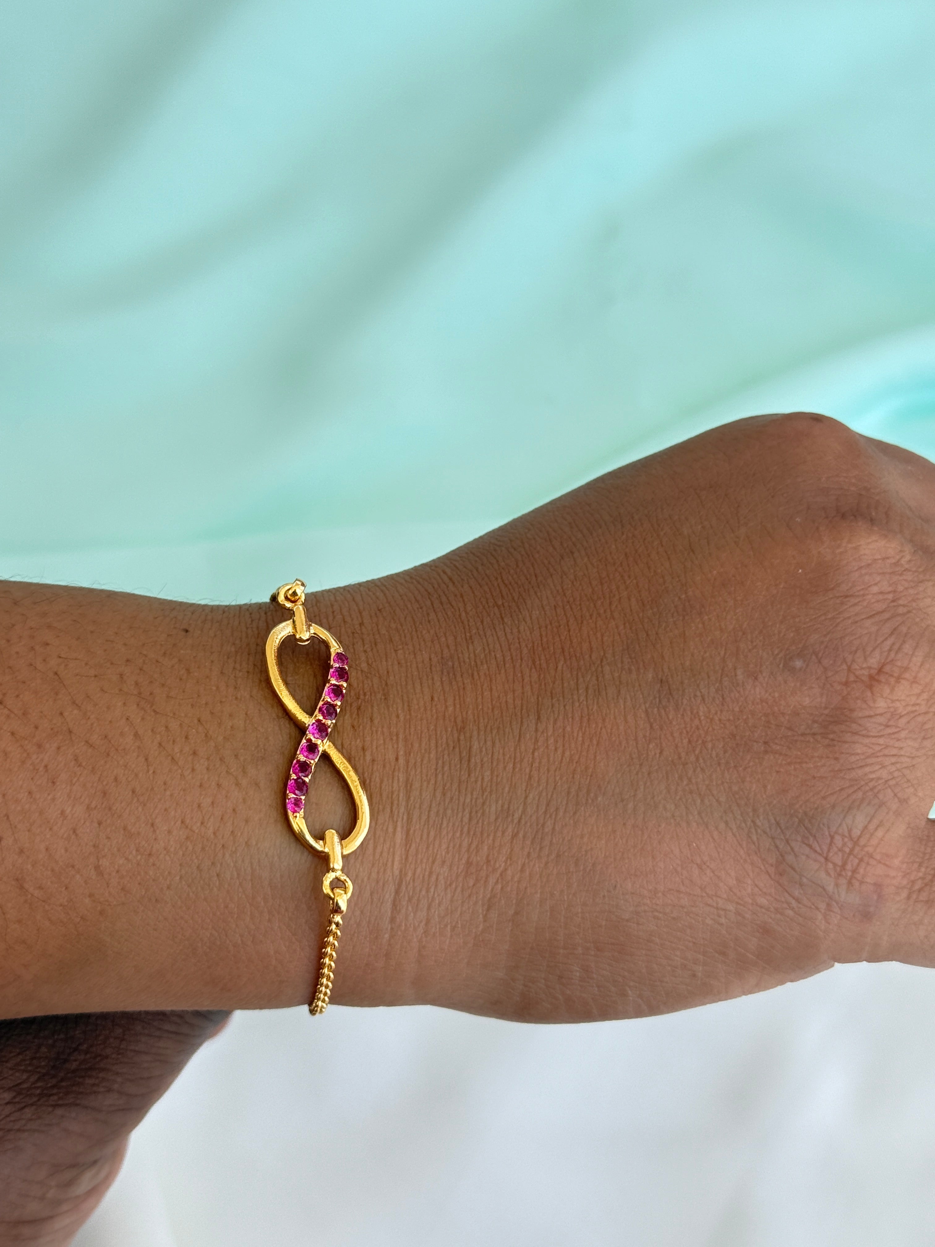 Ph300 panchaloham infinity 8.5 inches {2.6 to 2.8} size adjustment chain bracelet