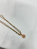 Bb221 micro gold 2 layers black bead with Panchaloham pendant 18inches black beads