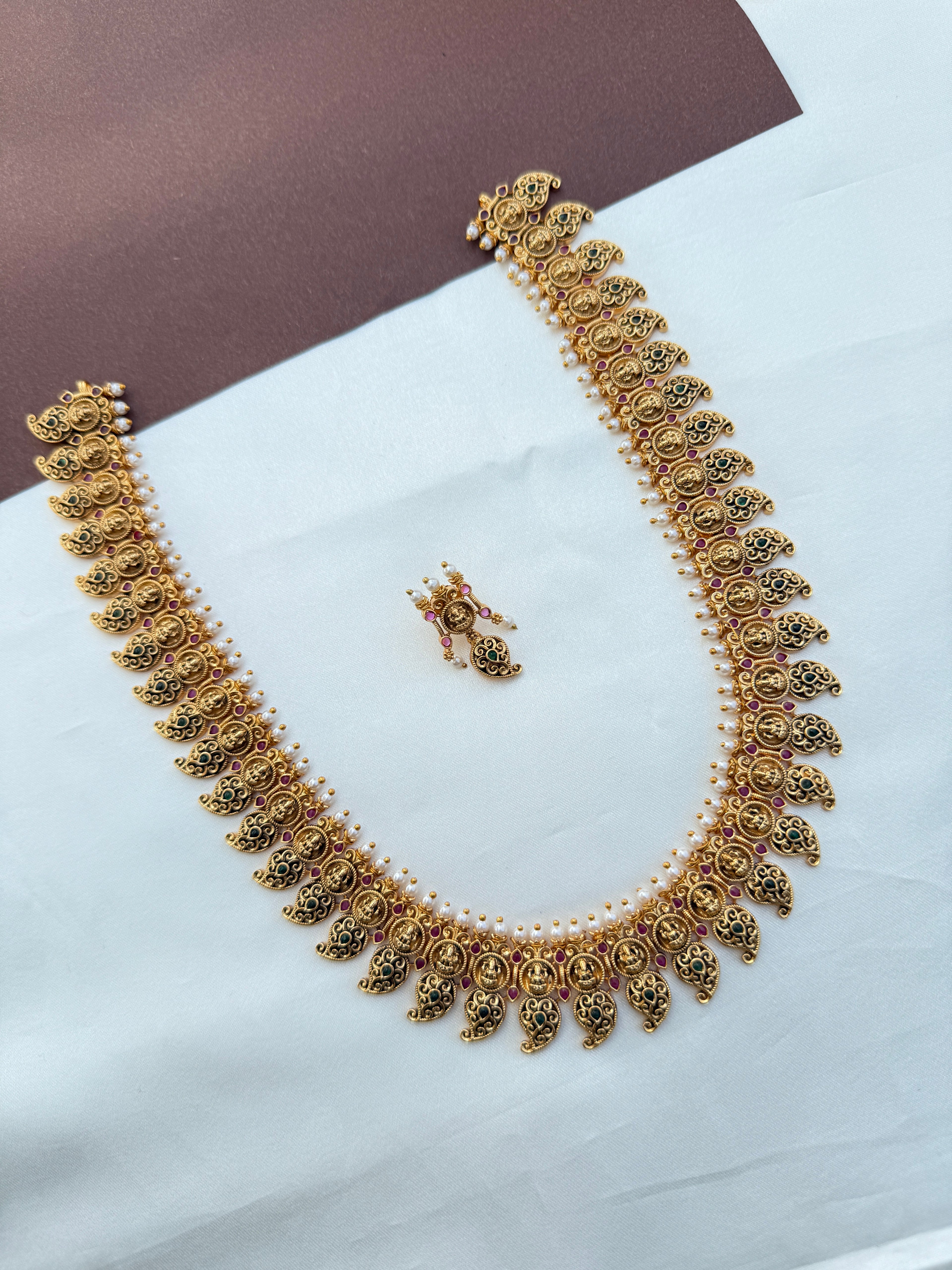 Lh562 antique lakshmi devi mango bottumala 3/4th haram