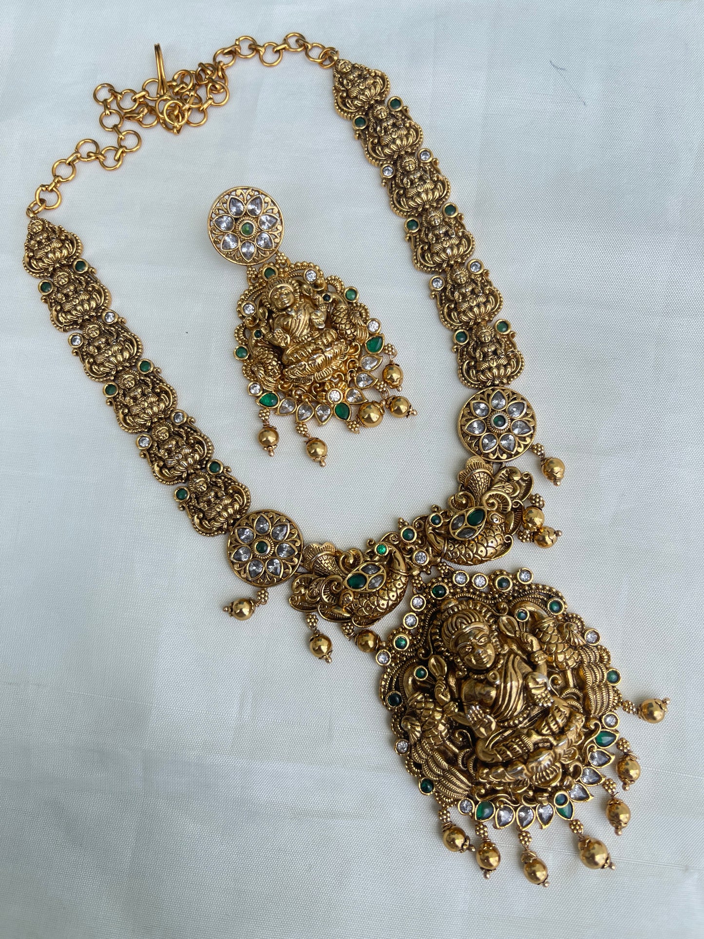 Ns1527 antique Lakshmi Devi neckset with earrings