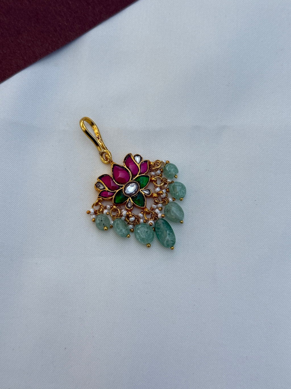 Tk707 jadau kundan lotus tikka