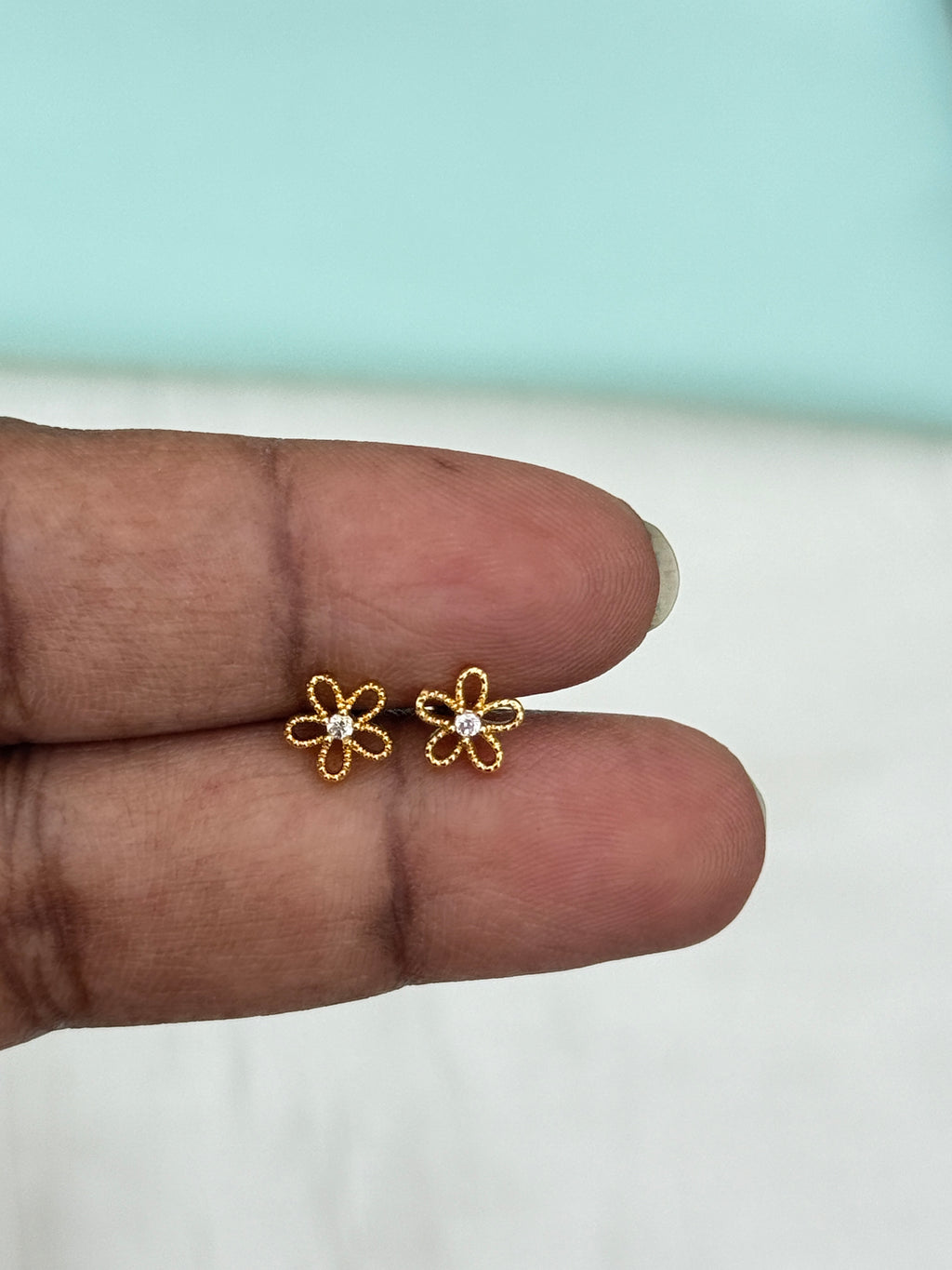 St157 flower 1stone back ball  second (2nd) tops studs