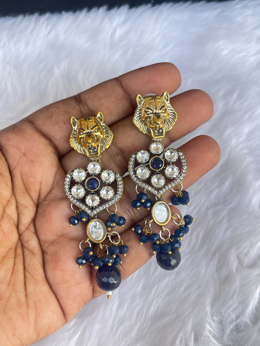 Sabyasachi mehandi polish beads hanging earrings ss01