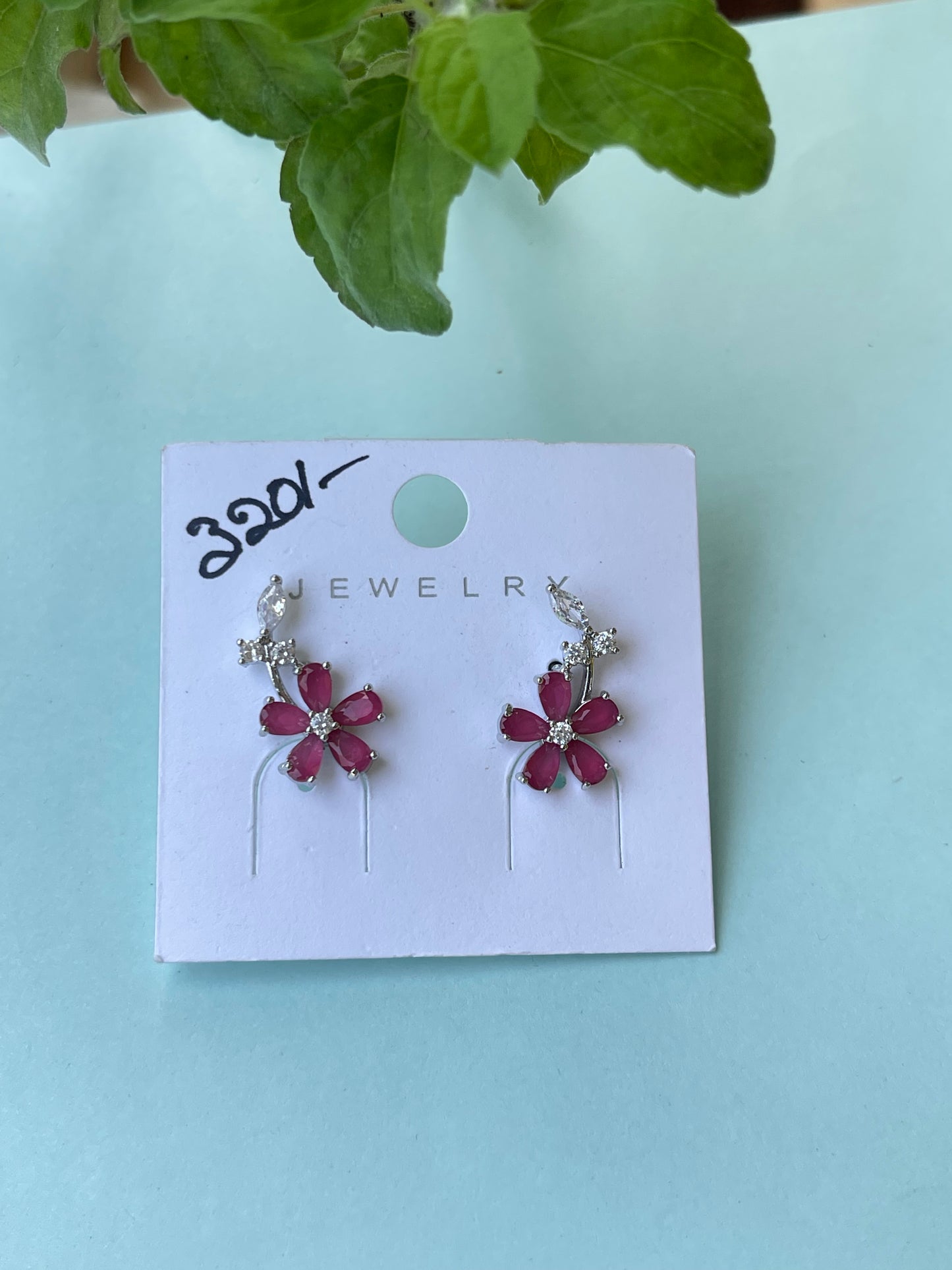 Silver flower studs