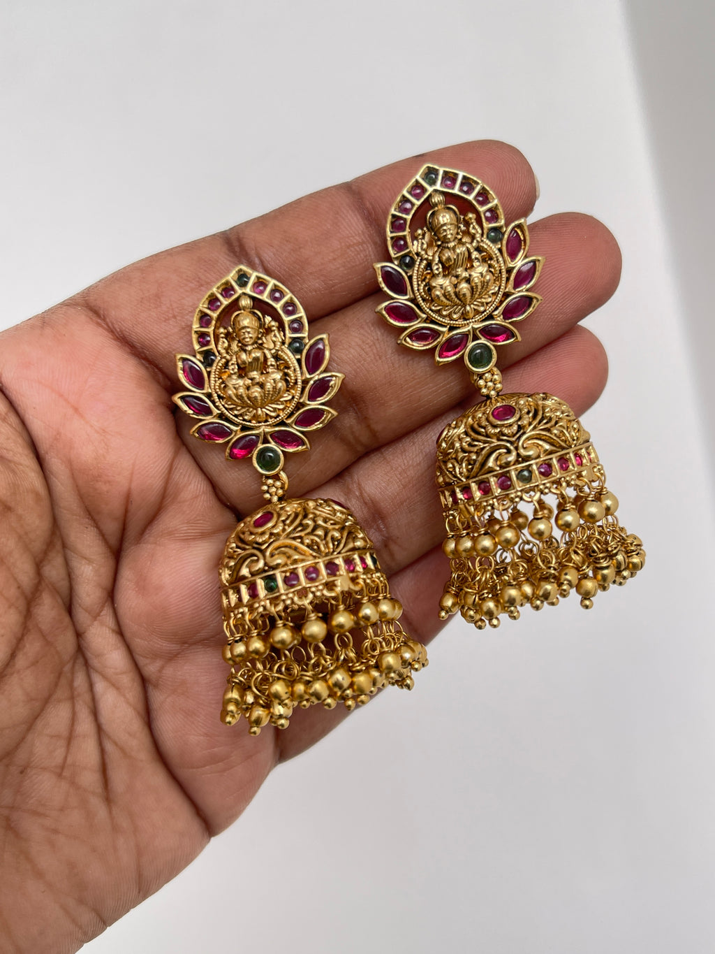 Lotus Lakshmi Devi butta with gold balls