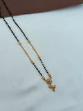 BB088 18inches single line gold ball Black Beads