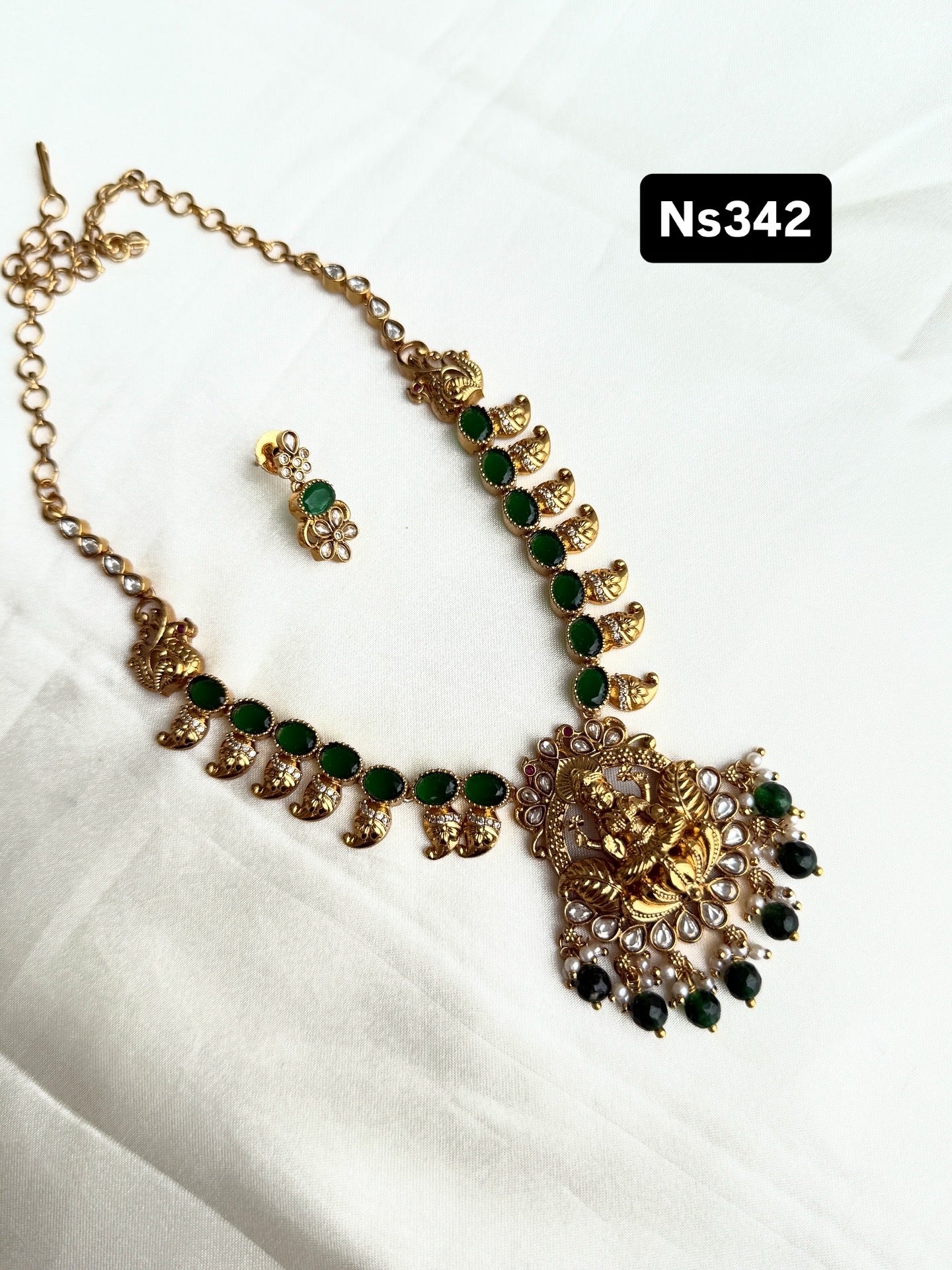 Ns342 Kundan Lakshmi Devi mango neckset