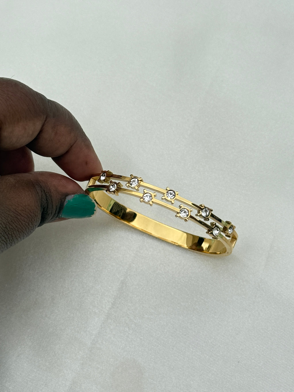 Ab593 anti tarnish 9 stone 2:4 to 2:6 size opeanable kada bracelet