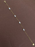 Ab559 anti tarnish pearl 8 inches chain bracelet