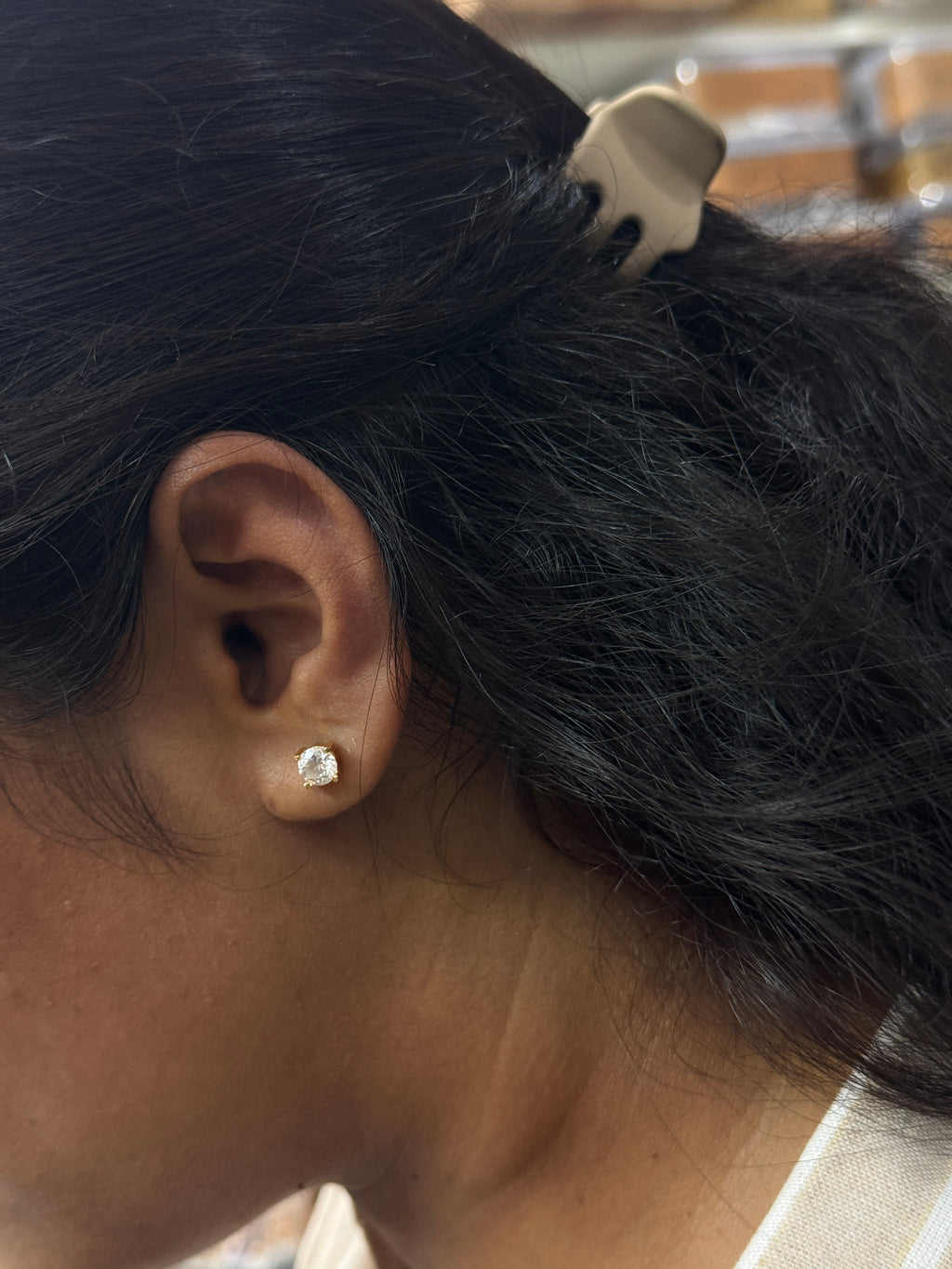 Ph227 panchaloham circle stone studs suits for kids and  adults with back screw earrings