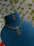Ns895 full white stones flowers short neckset with earrings