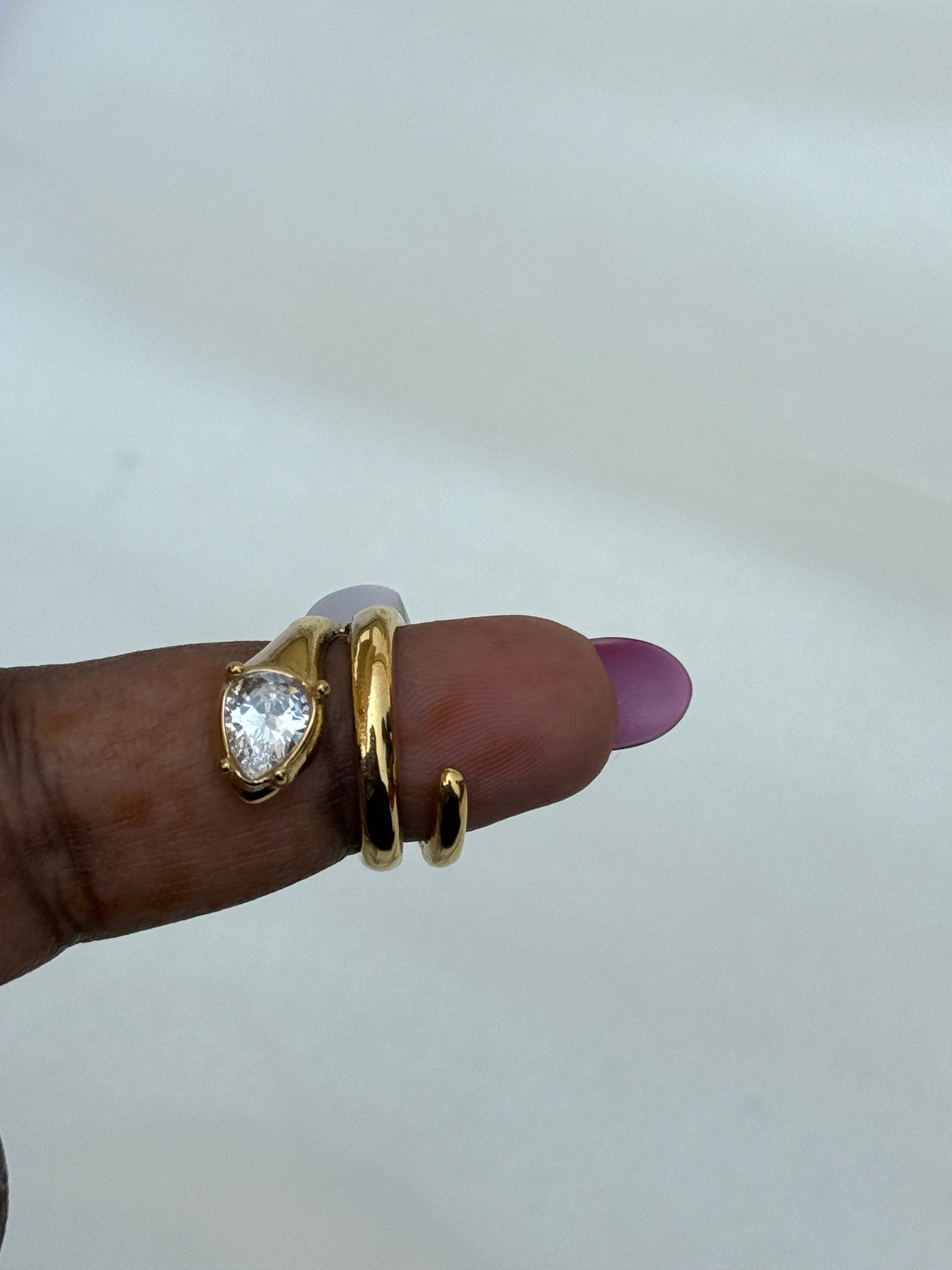 Rg056 anti tarnish snake ring