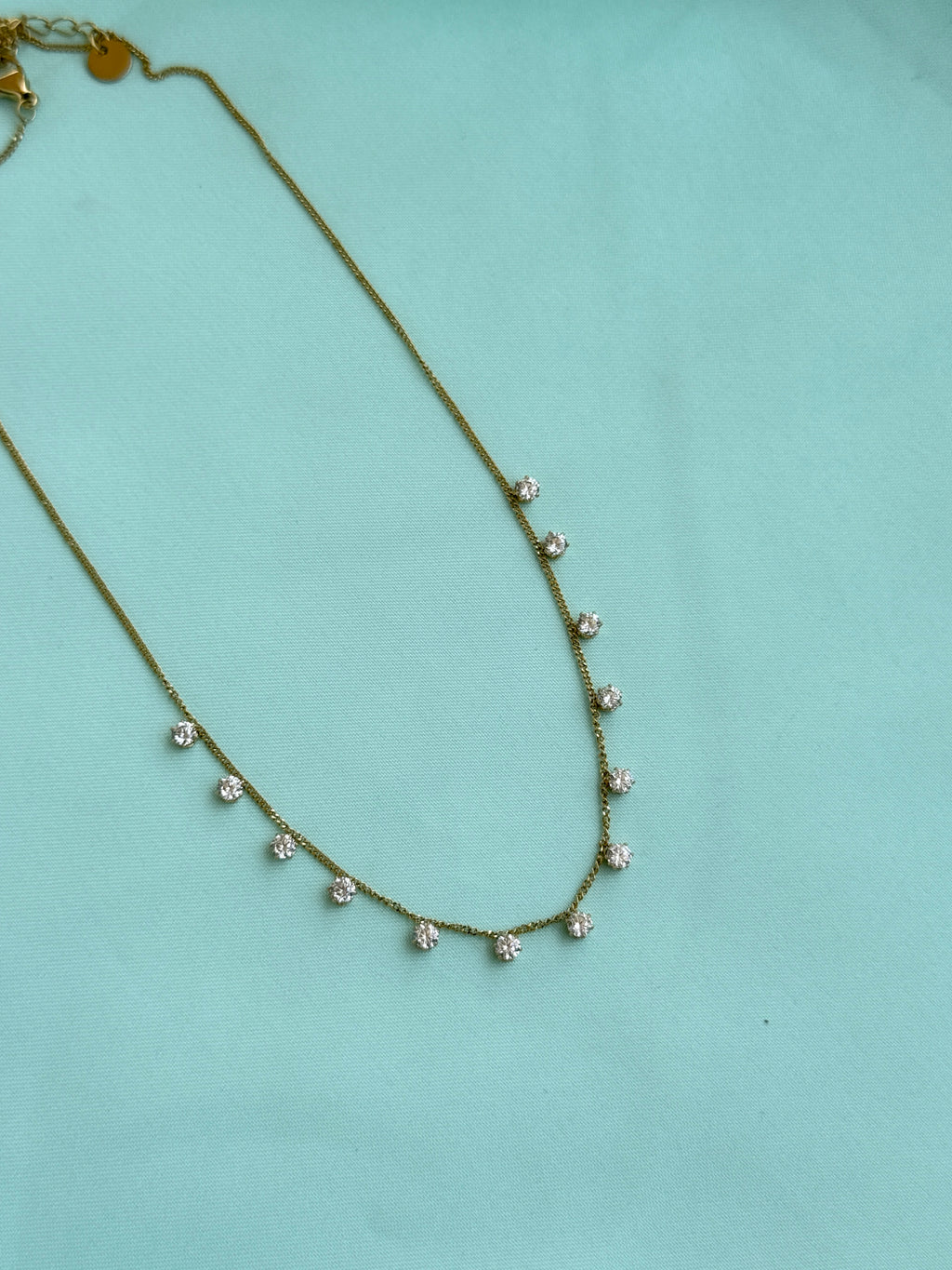 DC091 anti tarnish stones 18inches adjustable Daily Wear chains