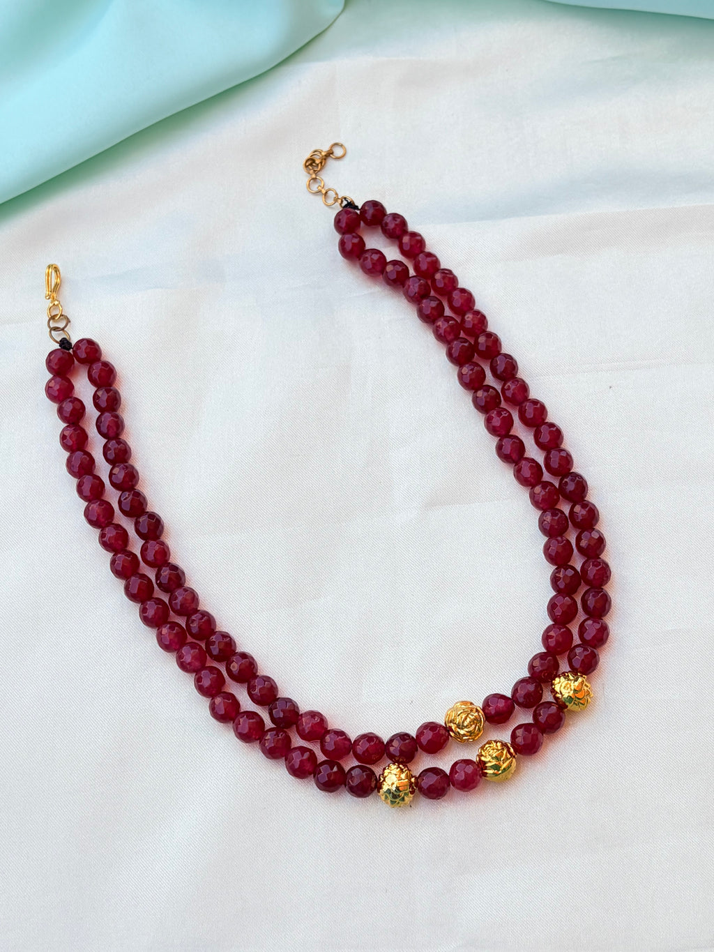 Bb355 gold balls with beads short Neckset