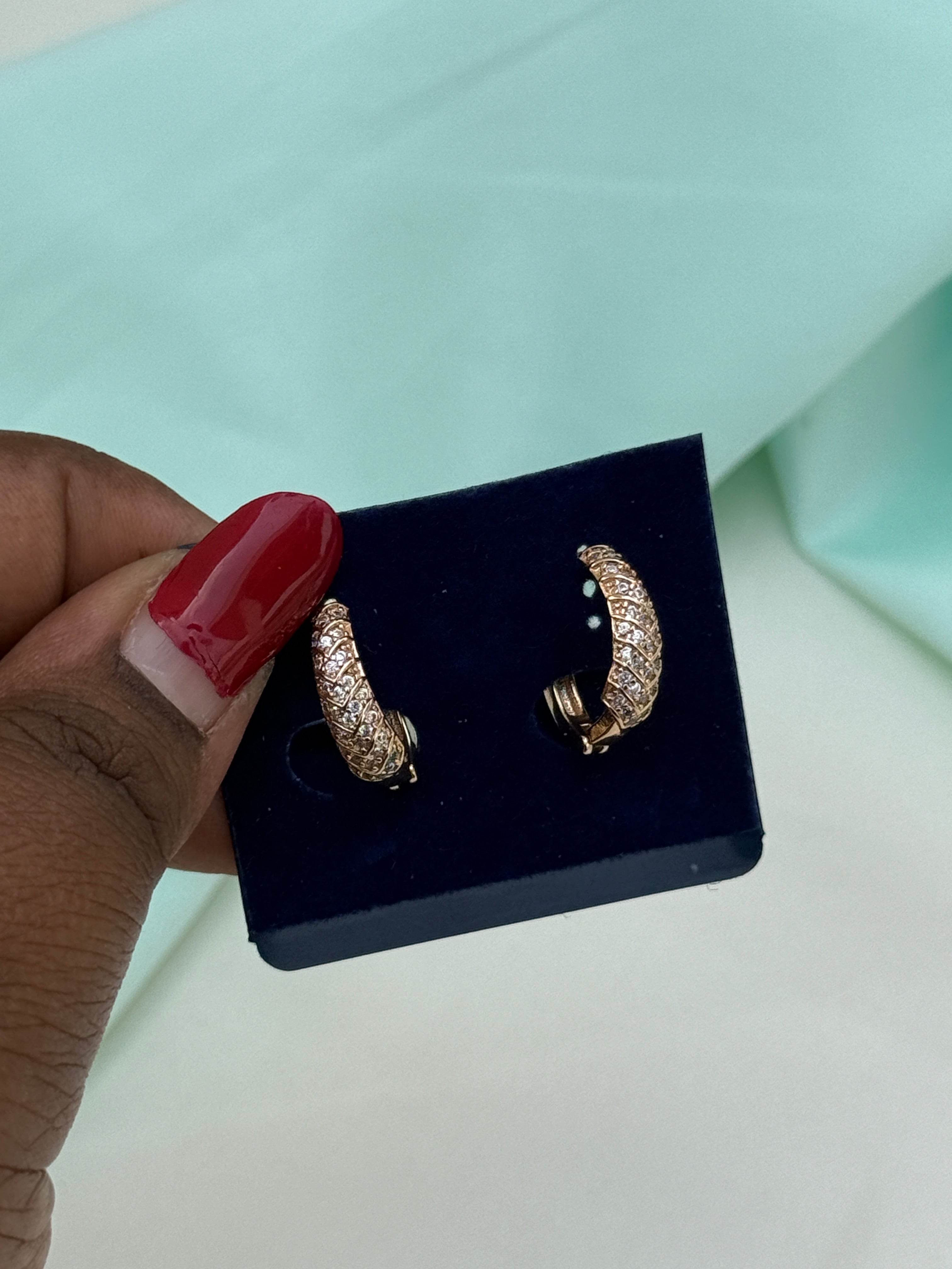 St078 anti tarnish hoops earrings