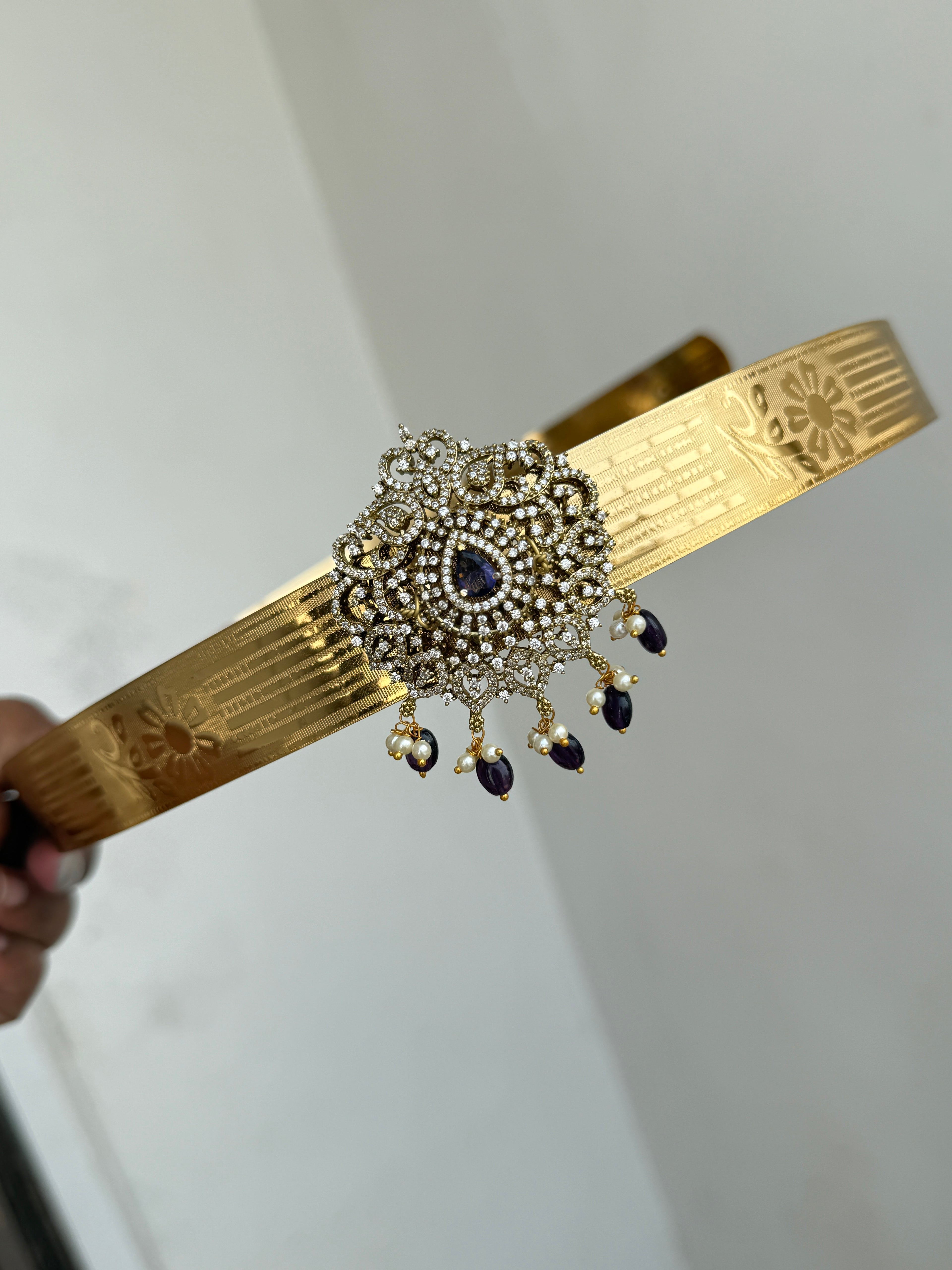 Hb626 adults texture hipbelts with purple beads