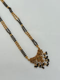 BB050 2 lines Lakshmi devi long Black Beads