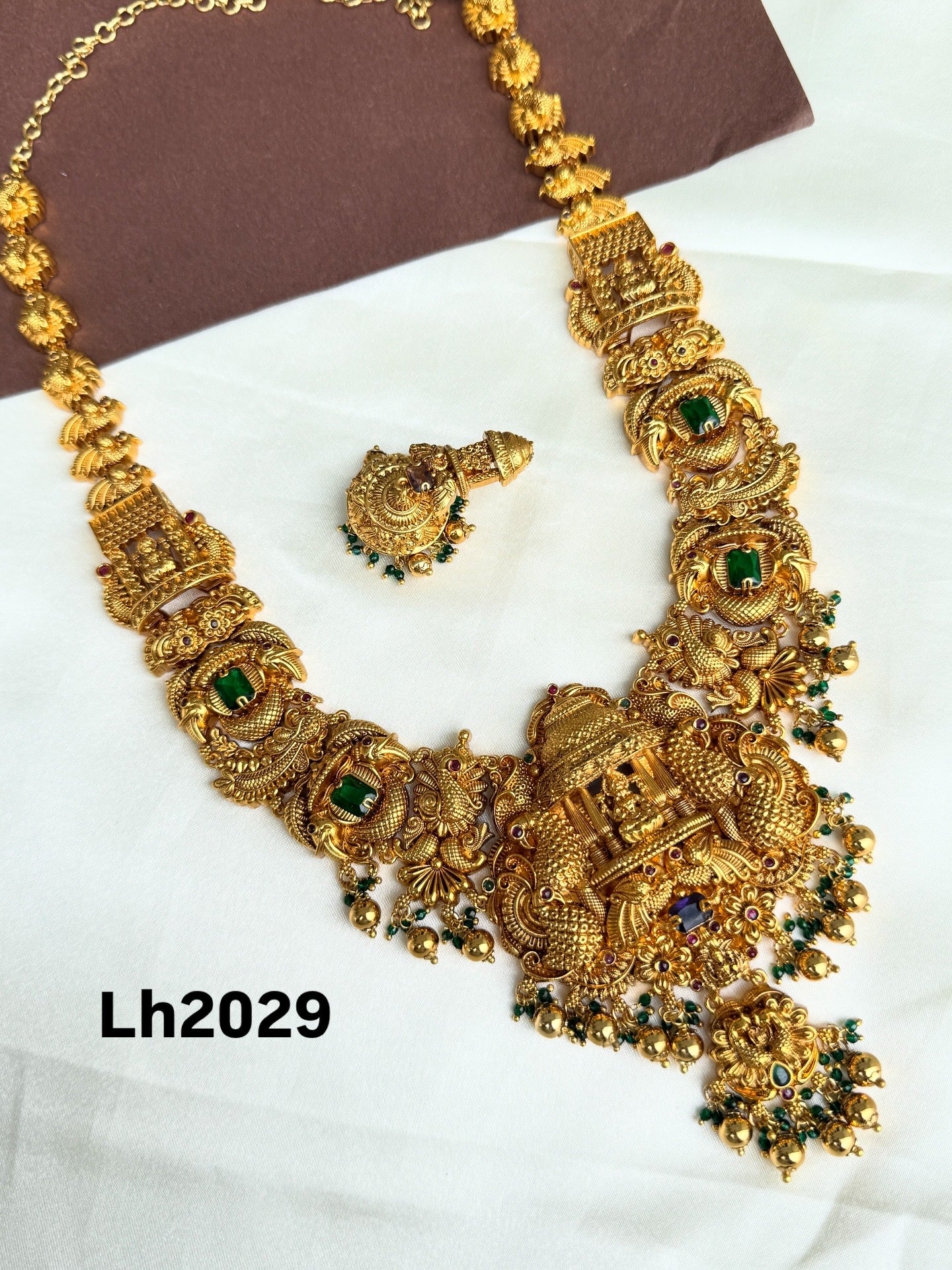Lh2029 3D Lakshmi Devi nakshi haram with earrings