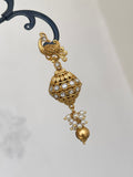 Peacock gold ball hanging jhumkas
