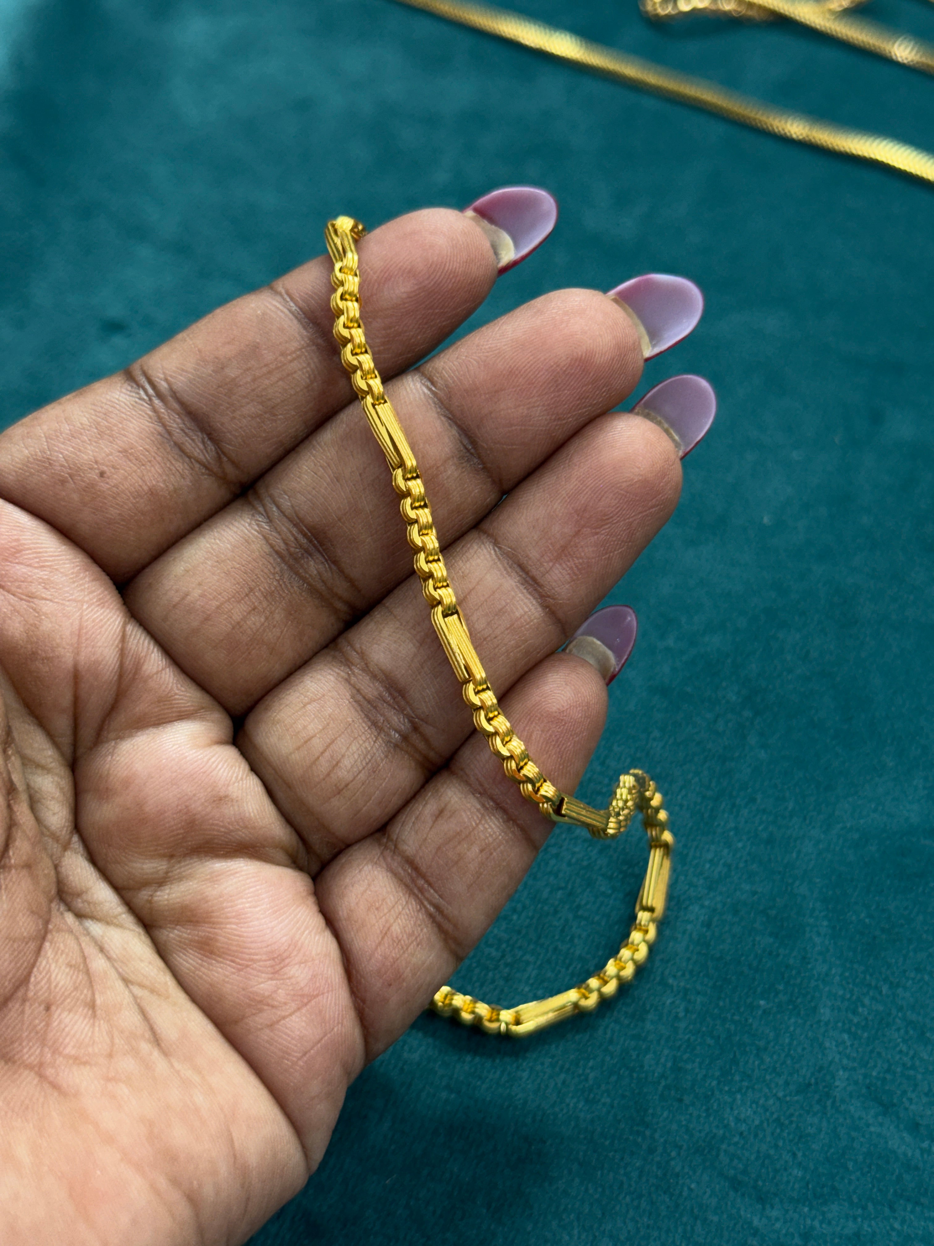Tc039 panchaloham unpolished plain thali chain
