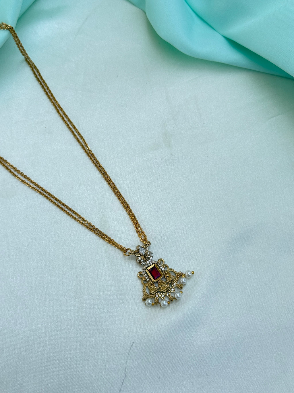 Ns805 2 lines lakshmidevi simple neckset