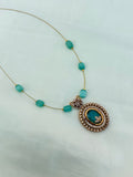Ns0020 mintgreen beads invisible Neckset