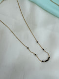 BB126 micro gold single line 17 Inches Black Beads