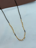 BB070 18inches single line gold ball Black Beads