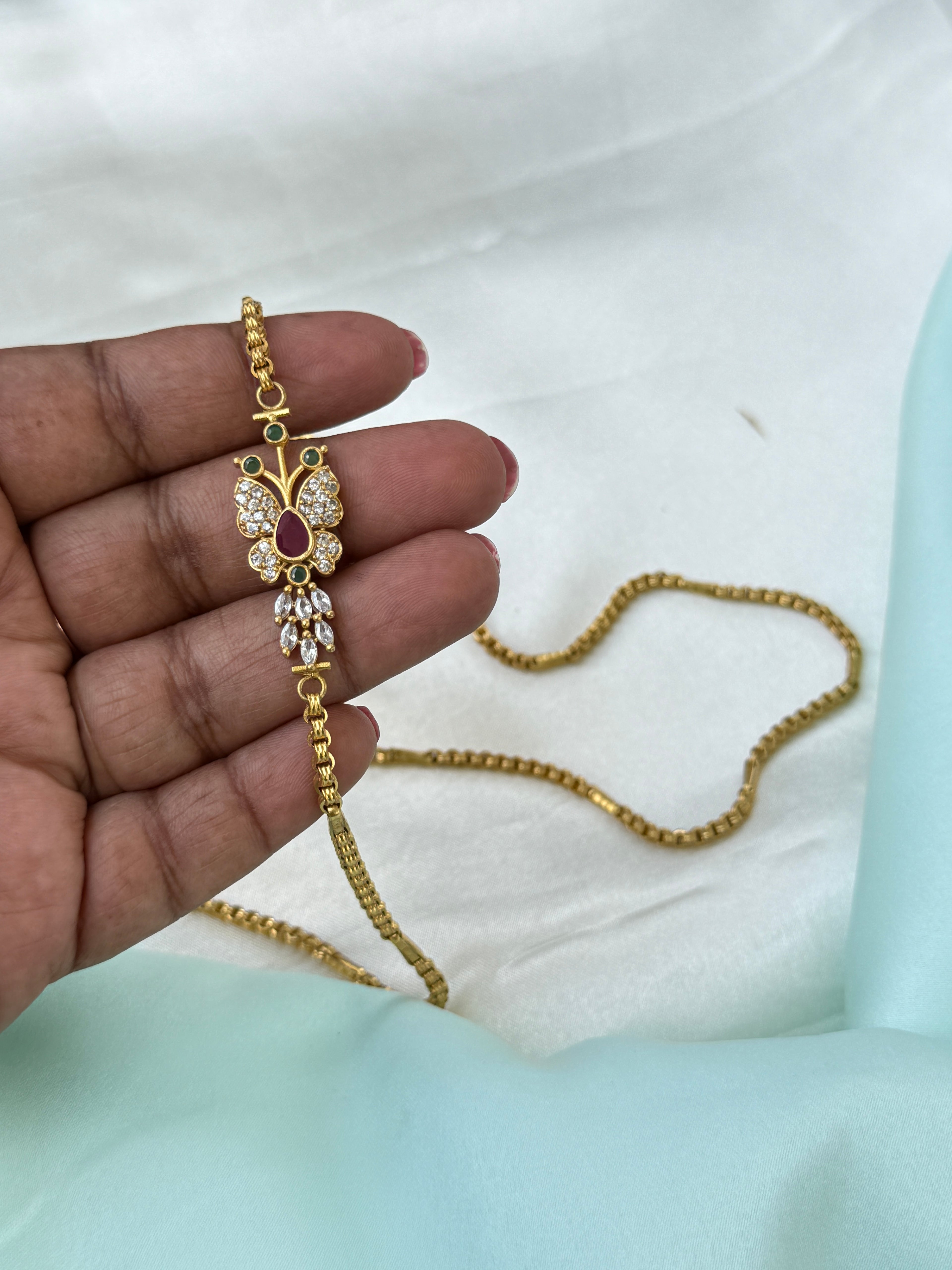 Tc050 Panchaloham  unpolished 27 inches thali chain