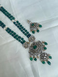 Victorian pendent with green monalisa beads