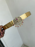 HB603 adults texturehi Hip Belt with ruby beads