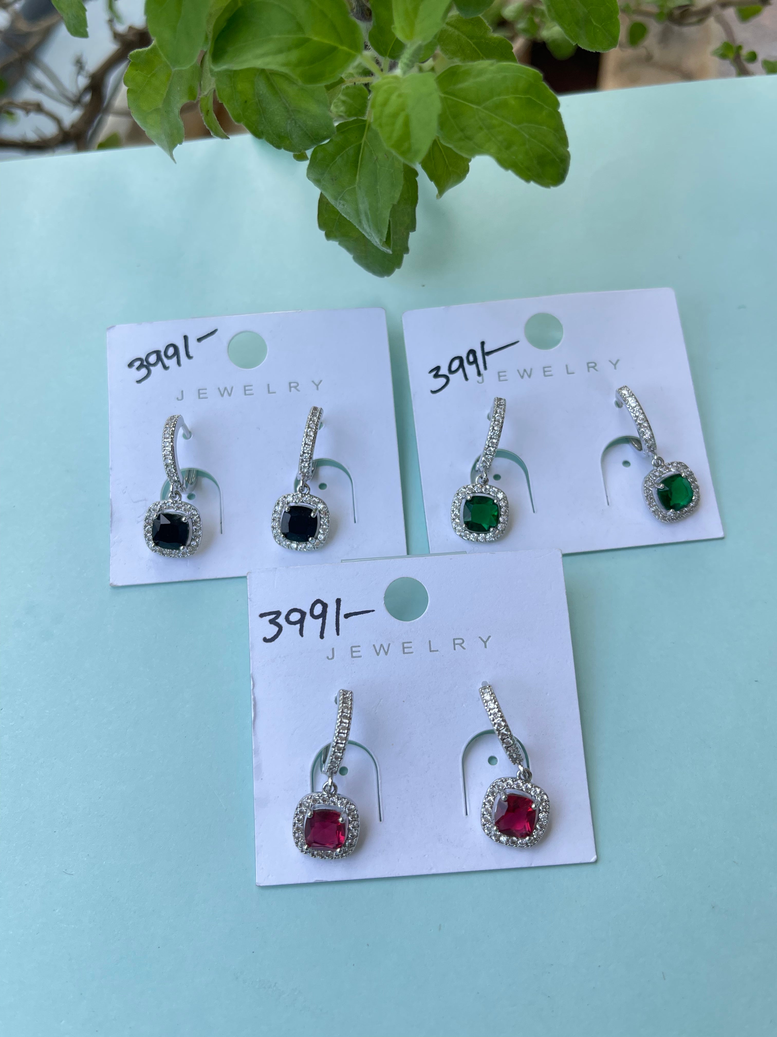 Silver hoops hanging
