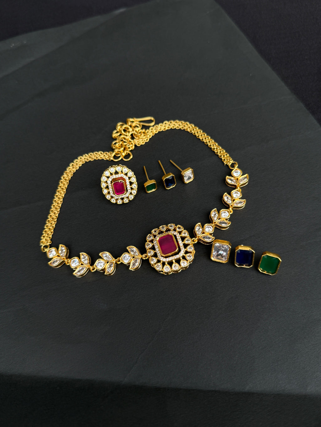NS509 Changable choker neckset with earrings