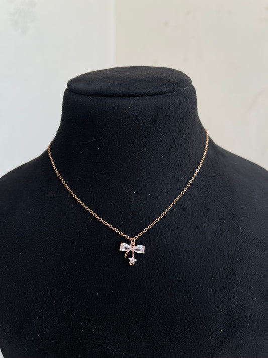 Cute bow dailywear chain with pendant