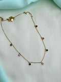 Dc099 anti tarnish multi stones 18inches adjustable daliy wear chain