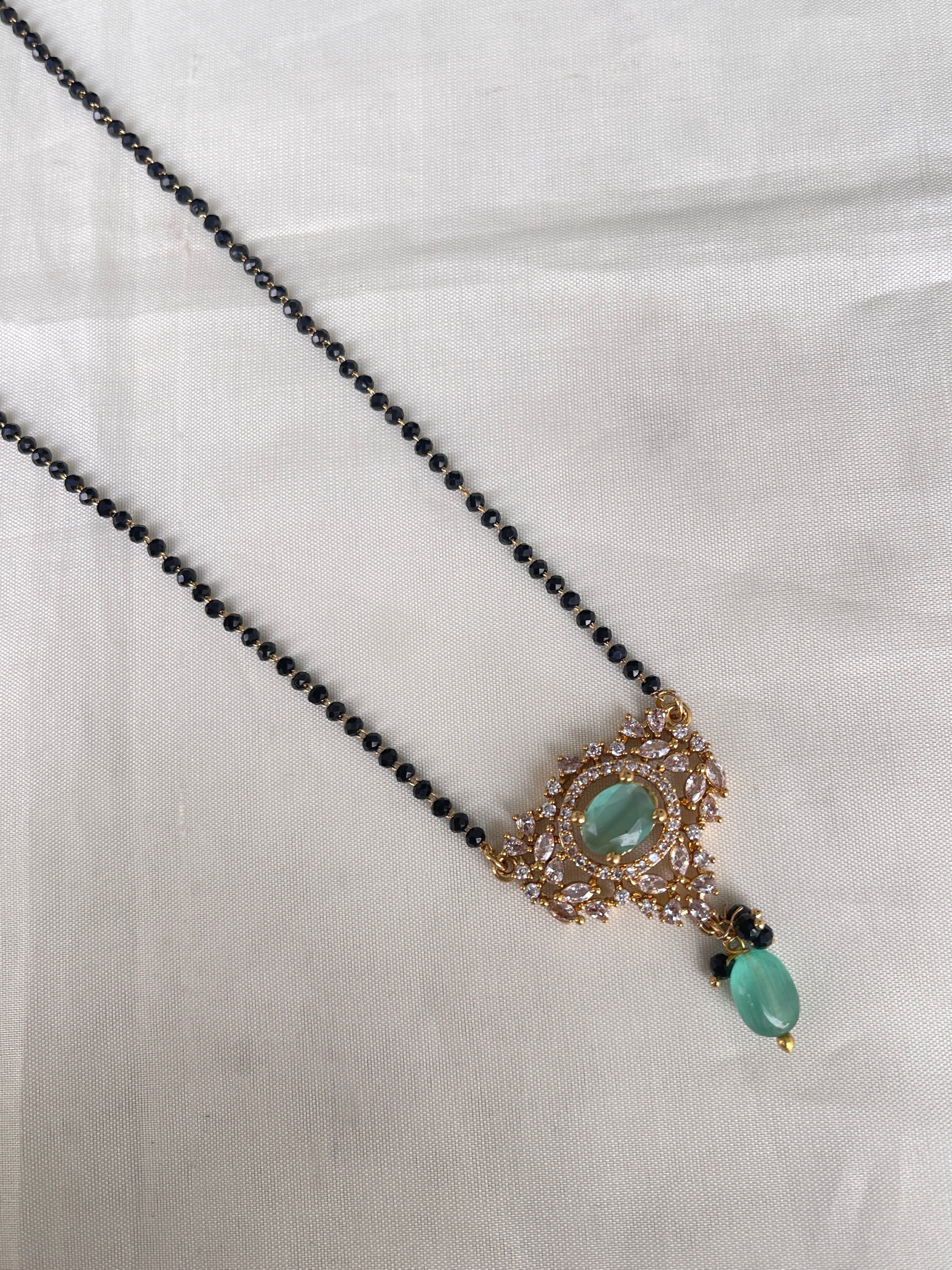 Single line light green 18 inches blackbeads