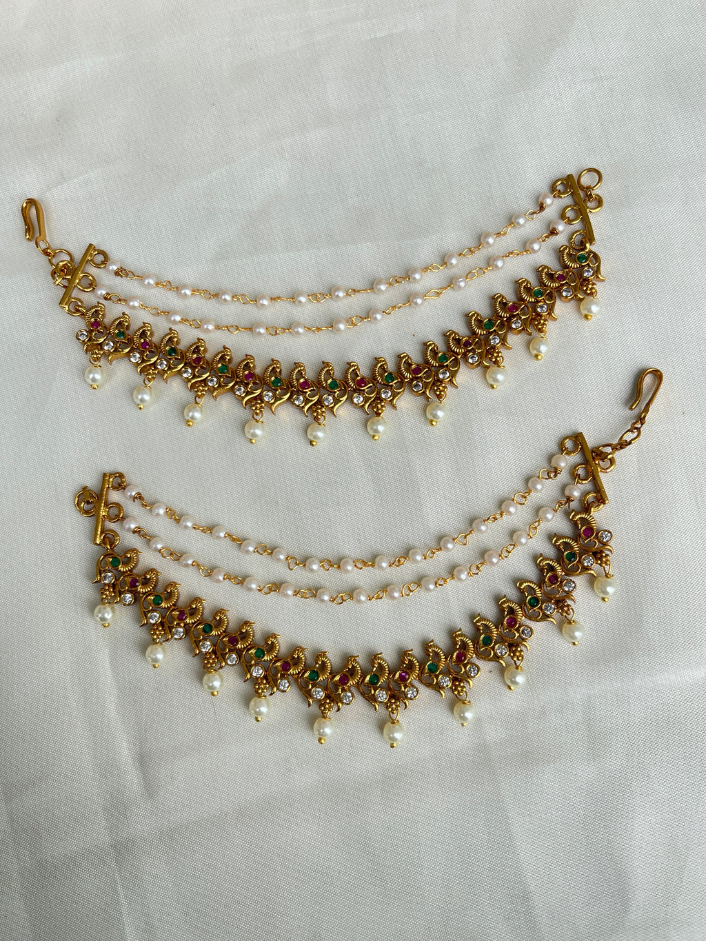 Peacock earchains chempaswaralu