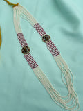 Bb209 sugar pearls with Victorian Lakshmidevi side lockets 8layers 28inches